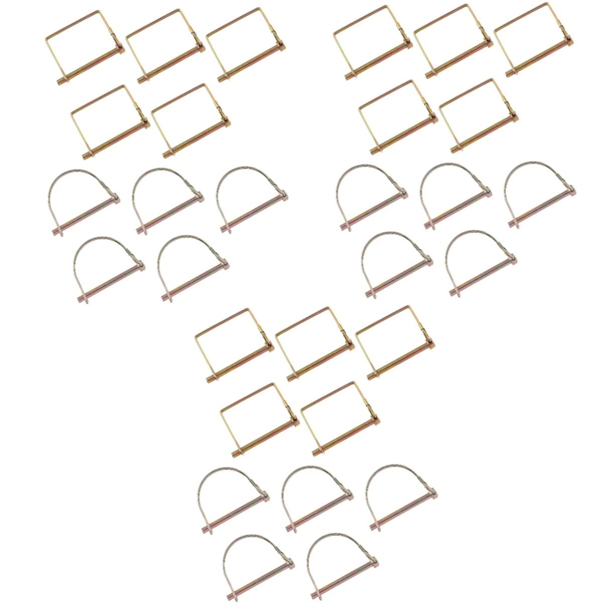 HANABASS 30 Pcs Square Pin d Type Pin Peg Hooks Trailer Hitch Trailer Hitches Arch Locking Pin Heavy Duty Lynch Pin Wire Lock Trailers Pin Coupler Pin for Farm Alloy Safety Pin Linch Pin