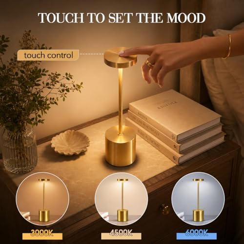 Lampe de table rechargeable 3 couleurs de lumière avec intensité variable - 3