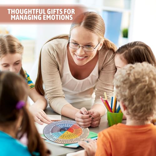 Ptwola Feelings Wheel Therapy Decoração de escritório dupla face saúde mental mesa terapia sala deco