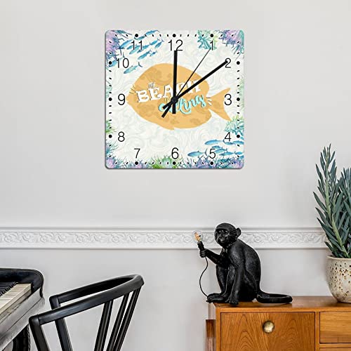 Horloge murale océan Betta 30cm silencieuse pendule decoration plage rustique - 4