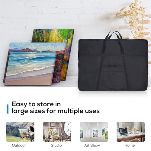 Jjring CT0067 Dacron Light Weight Large Size Art Portfolio Tote Bag, 32X42 Black Carring Storage Case thumb #5