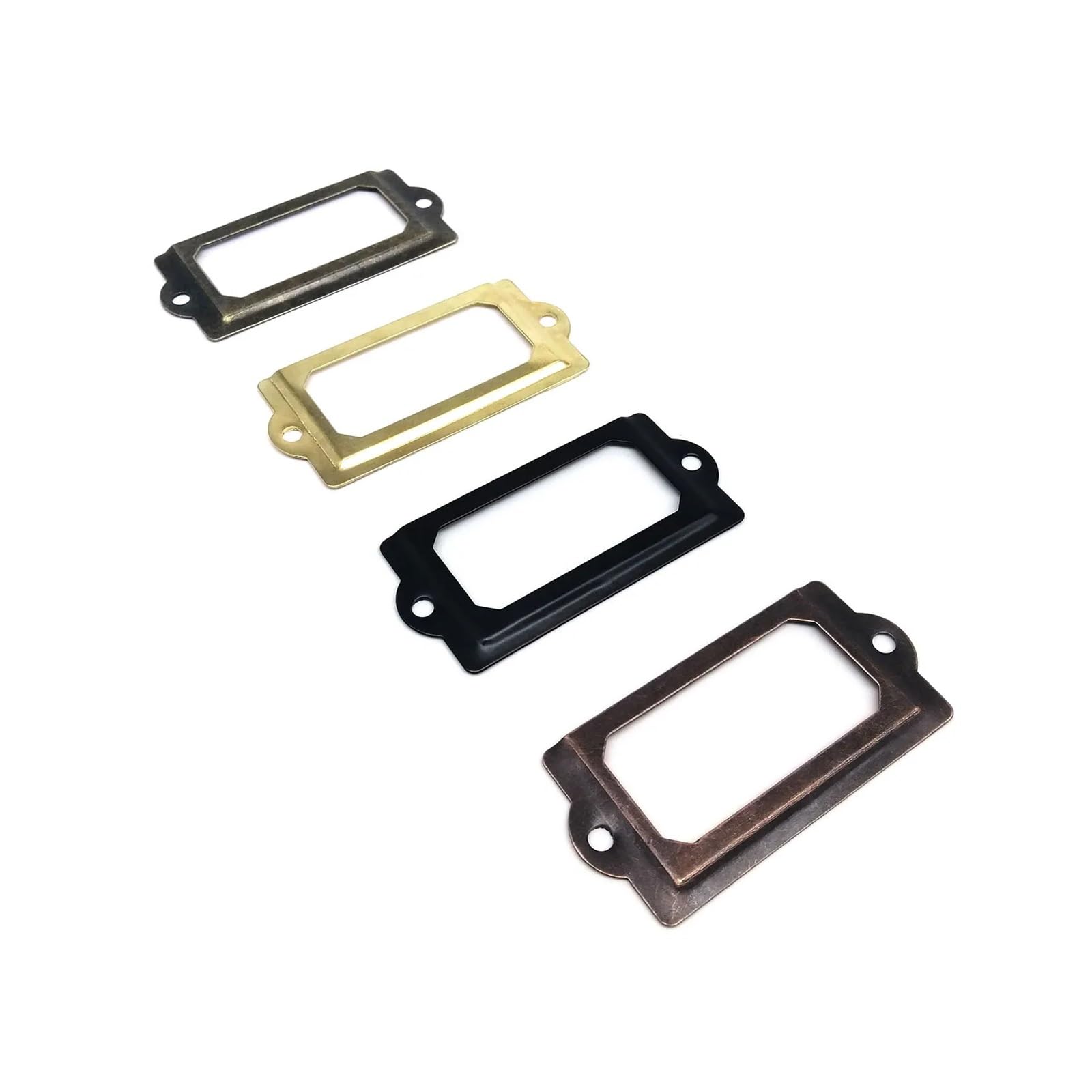 Cidegoo Bronze Iron Drawer Label Holder 100Pcs For Cabinet Furniture Jewelry Chest