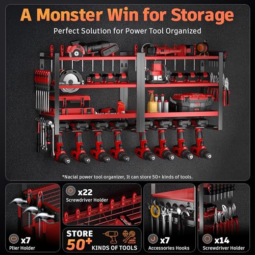 Power Tool Organizer Wall Mount, 4 Layer Drill Holder Wall Mount - image 2