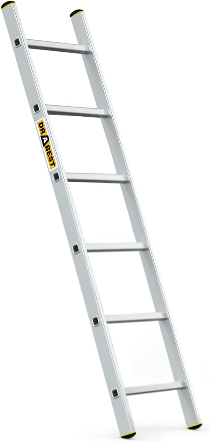 DrabestPRO SERIES LADDERS 1x6 Aluminum Press-Formed Ladder 150 KG - Aluminum Step Ladder – Ladders – Step Ladder – 40 x 165 x 5 cm