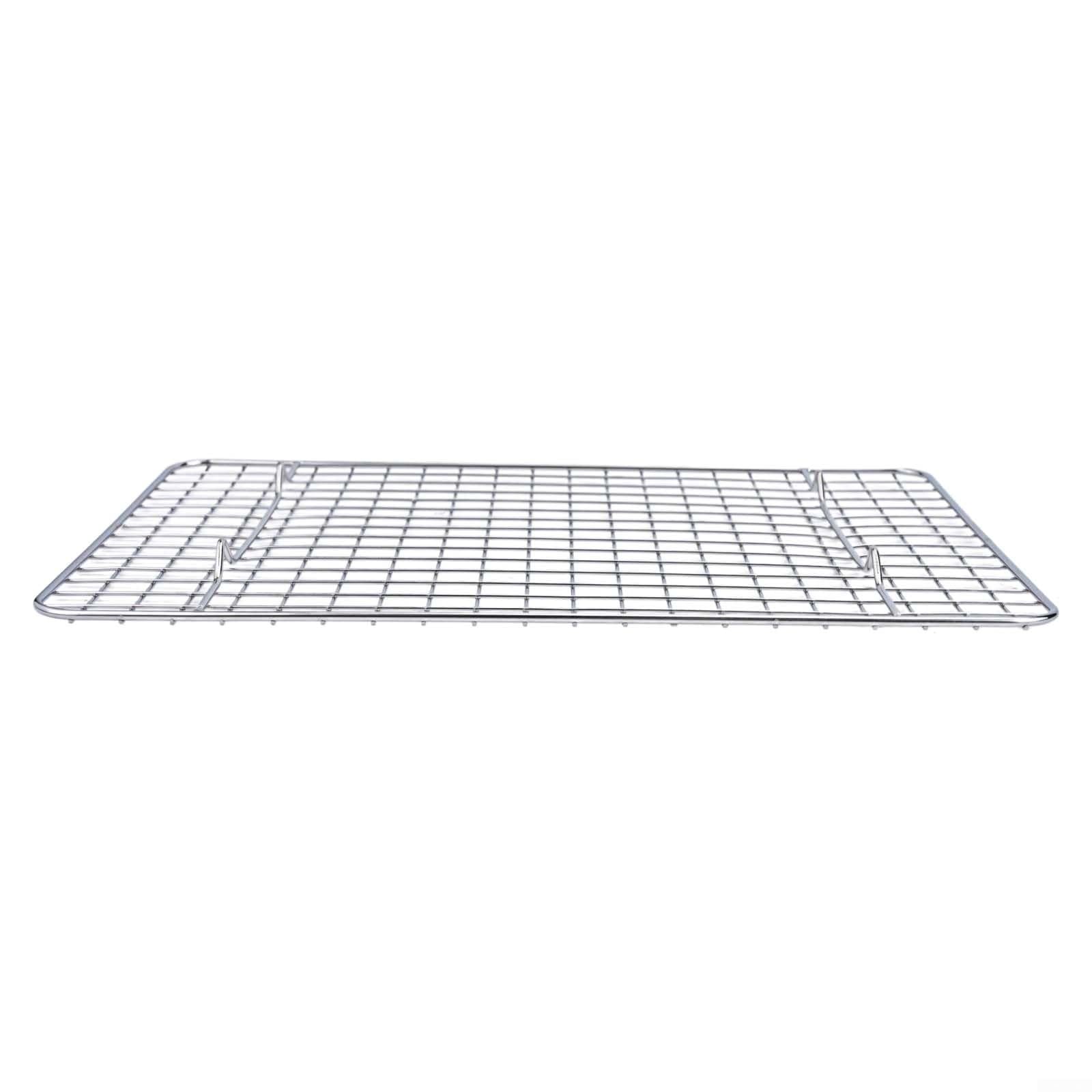 Set di 4 griglie di raffreddamento in acciaio inox per cottura e raffreddamento con design a griglia quadrata, teglia per biscotti adatta al forno per una circolazione uniforme del calore