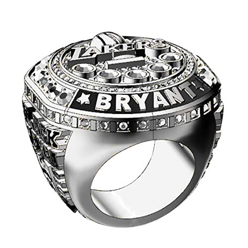 Hpparty Lakers Kobe Oro/Argento Anello Uomo Gioielli Accessori Campionato Anello Deluxe Titanio Acciaio Souvenir Nero Mamba Anello Argento 39