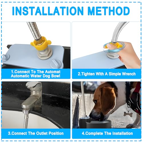 Artecare 74,4 Oz Tigela de Água Automática para Cães, Tigela de Água com Autoenchimento Montada Na P