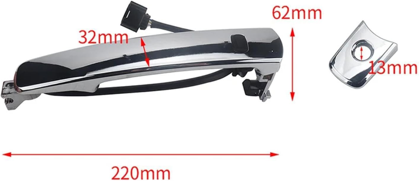 Exterior Door Handle Front Left Right 80645-CA012(Keyhole), Exterior Door Handle for Infiniti FX35 FX45 2003-2008 (1 Set)