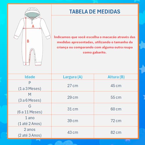 Macacão Ursinho Pelucia Frio Inverno Menina Menino, Unissex, 1 Mes a 3 Anos, 5 Cores Disponíveis (Ro