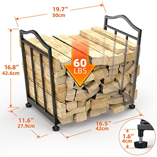 image for STLOVe® Firewood Racks, Metal Fireplace Rack, Indoor Outdoor Folding 
