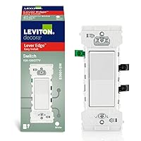 Vista 8 de Leviton Lever Edge - Interruptor basculante de un solo polo de 15 amperios, paquete de 10, E5601-MW, color blanco