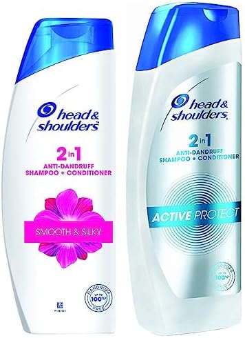 Head & Shoulders 2-in-1 Active Protect, Anti Dandruff Shampoo + Conditioner for Women & Men, 340ML & Head & Shoulders 2-In-1 Smooth And Silky Anti Dandruff Shampoo + Conditioner, 180Ml