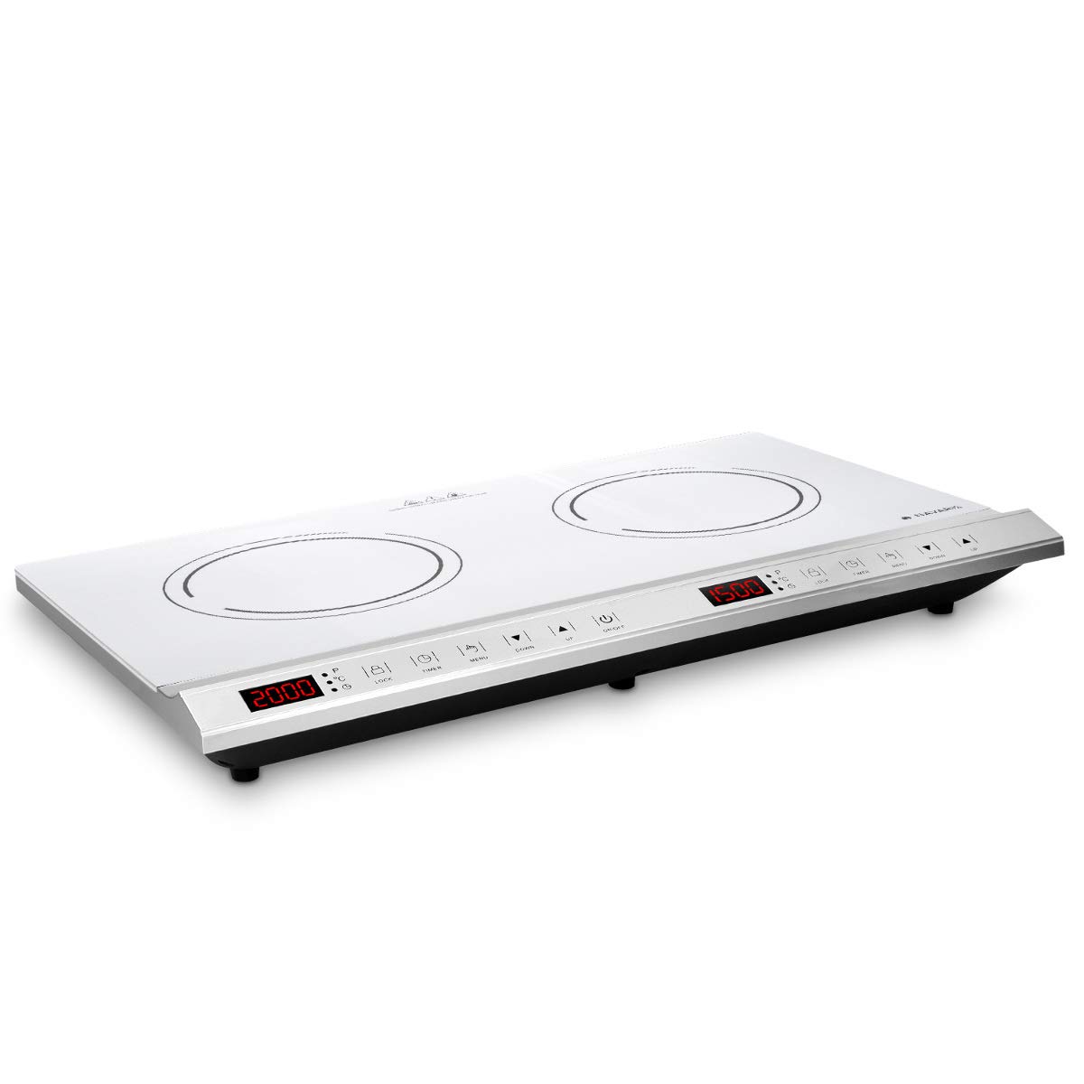 Navaris Induktionskochplatte Induktionskochfeld 2 Platten - Induktionsplatte 3500W - Kochplatten 2er Elektrisch - Induction Hob - Kochfeld 2 Platten - Kochplatte Induktion