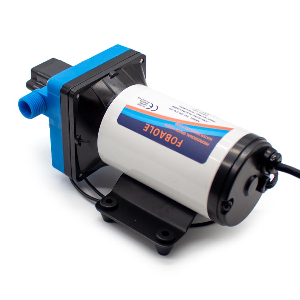 Mikromembranpumpe, elektrische Booster Hochdruck Selbstansaugende Wasserpumpe für Yacht Boot Marine RV Wohnwagen 11,3L/MIN (12V)
