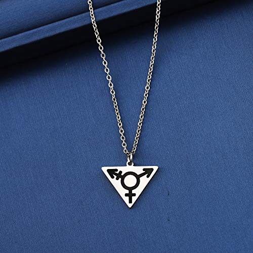 MYOSPARK Transgender Symbol LGBT Gay Triangle Pendant Necklace FTM MTF Transgender Pride Jewelry Bisexual Gay Lesbian Gift2