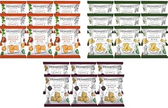 Primadeli - Taste Adventure - Tomato & Oregano Bites, Truffle Bites, Rosemary Bites - Vegan - (Variety Box) - 25g x 24 bags