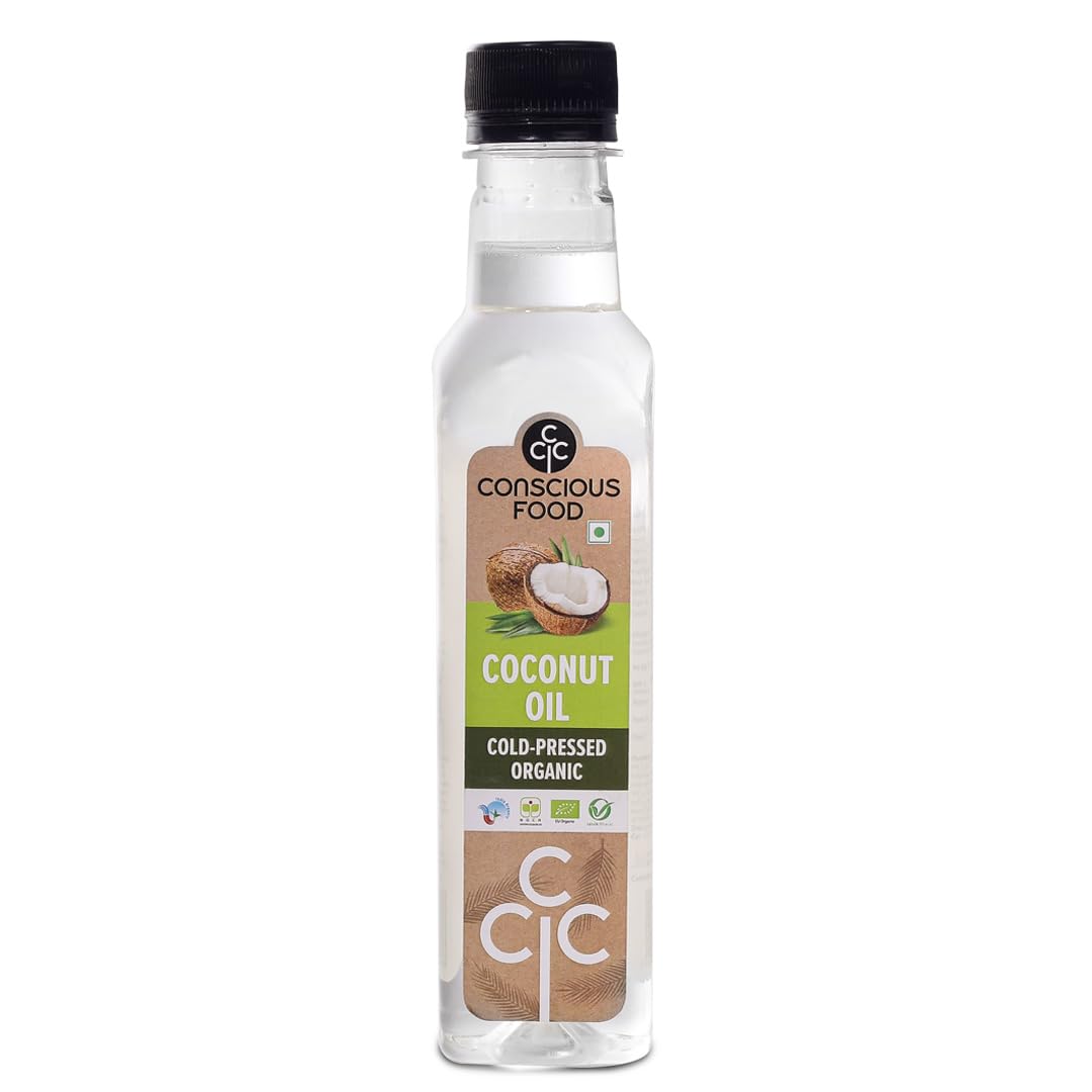 Conscious Food Cold Pressed Coconut Oil | 250ml | Certified Organic | 100% Pure | Good for Cooking | Boosts Heart Health, Skin Care (B0C598MLFJ) Amazon Price History, Amazon Price Tracker