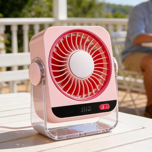Ventilateur de table USB rechargeable 5 vitesses avec affichage numérique - 6