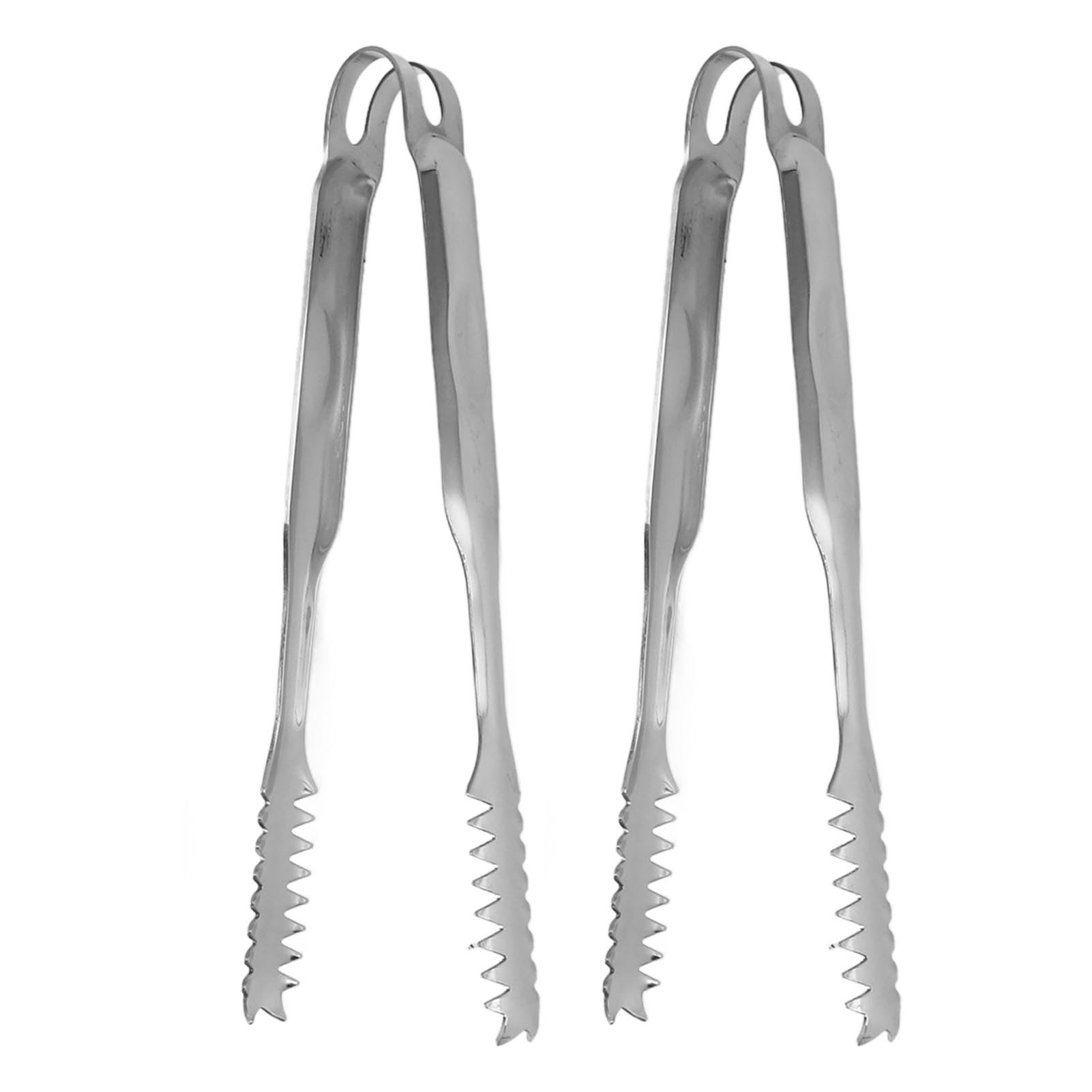 10 pezzi di pinze per ghiaccio in acciaio inox, pinze per alimenti da, griglia, barbecue e bar, pinze multiuso resistenti alla ruggine con presa salda, pinze in metallo faci (22,8 cm)
