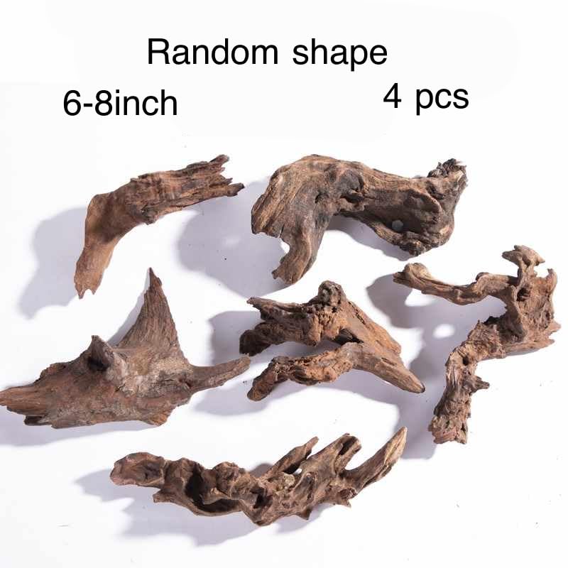 Image of YZHZOM Small Natural Driftwood for Aquarium Styling Carefully Selected Natural Aquarium Decor Driftwood for Reptile Tank Reptile Tank Wood Decor (Driftwood 6-8inch 4pcs)