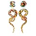 2G Ribbon Rasta Flag Glass Spiral Taper Plug Kit (6mm) - 4 Pieces