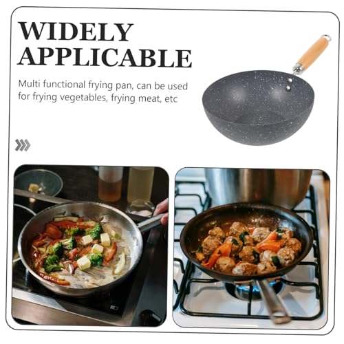 Wok pequeño de hierro fundido con superficie antiadherente miniatura 5