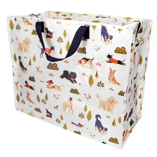 XXL Riesentasche Dog Park Aufbewahrungstasche mit Reißverschluss Hunde-Motiv ca. 58×28×48 cm