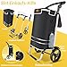 KESSER® Einkaufstrolley klappbar mit 56L Kapazität und belastbar bis 50kg | 3in1 Trolley Sackkarre & Umhängetasche | Faltbarer Einkaufswagen inkl. Kühlfach & Einkaufschip | Treppensteiger Schwarz