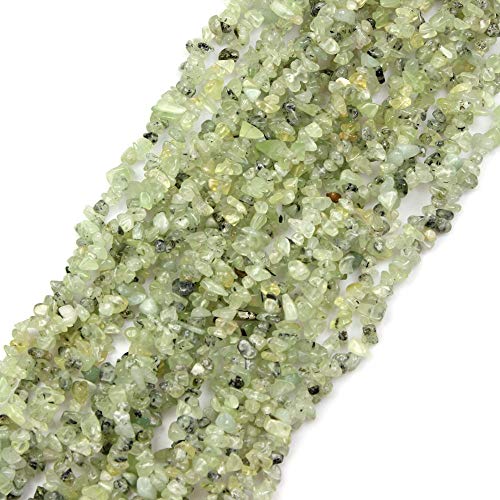Image of 5-8mm Green Prehnite Chips Natural Chip Stone Beads for Jewelry Making | Semi Precious, Loose Gemstone, Healing Crystal, Rocks, 230Pcs Strand, Drilled, DIY Bracelets Necklaces Earrings Crafts Supply