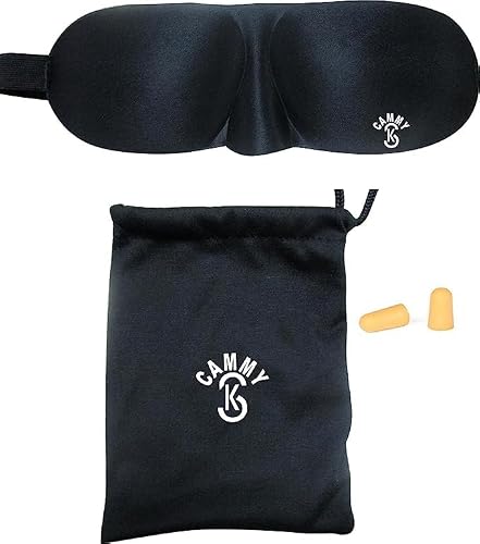 Antifaz de viaje para dormir, antifaz de lujo, cómodo, para hombres y mujeres, máscara de ojos de microfibra rica en algodón, también contiene bolsillo de transporte y tapones para los oídos gratis.