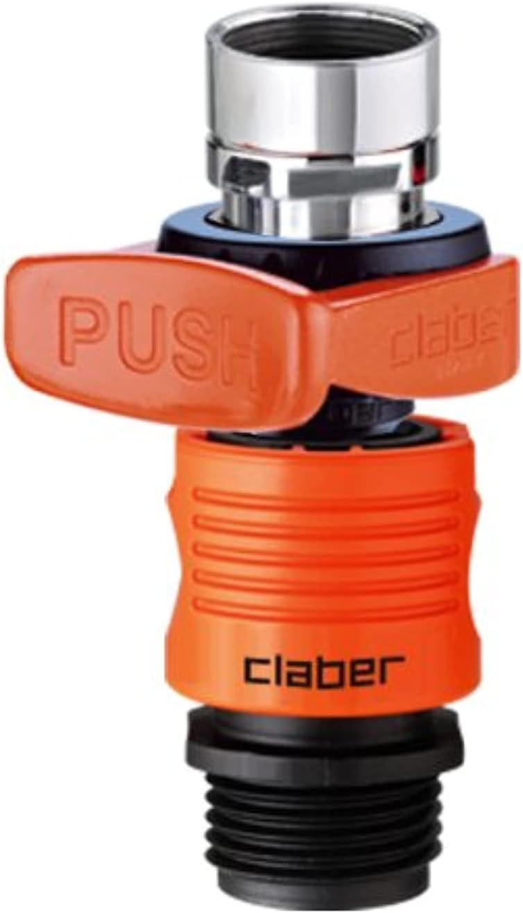 8587 Quick-Fit Tap Connector Set Indoor Faucet Adapter, 1.6 x 2.1 x 1.9, Black/Orange