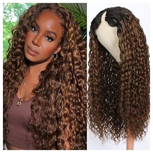 Nadula Light Chocolate Brown Water Wave V Part Wig Human Hair with 5X2.5 Inch Small Lace 12A Glueless Wig for Women Beginner Friendly Upgrade U Part Clip In Half Wig 150% Density Natural Color 22inch
