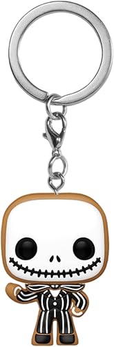 Funko Pocket POP! The Nightmare Before Christmas - Llavero Jack Skellington de pan de jengibre, negro y blanco