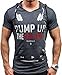 WANSHIYISHE Mens Casual Round Neck Printing Short-sleeved T-shirt Hoodie Dark gray L1