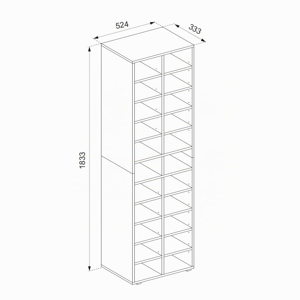 Vicco Schuhschrank Paris, Sonoma, 52.4 x 183.3 cm