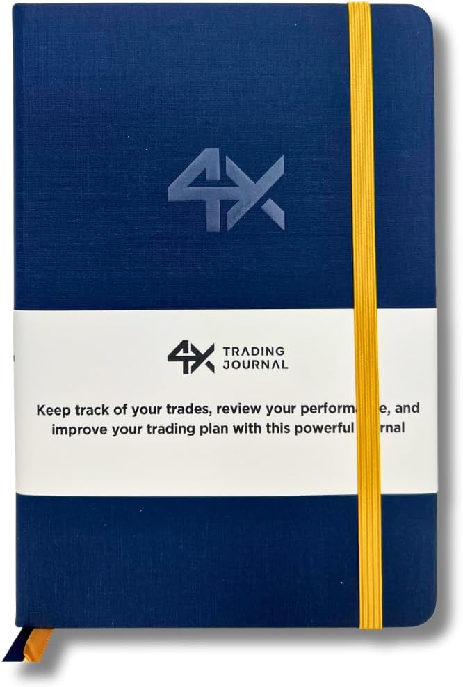 4X Trading Journal for Day Traders | Trade Log Book for Stocks, Forex, Options, Crypto | 12 Week Plan with 80 Trades | Trading Accessories | Neuroscience Based with Guided Trading Plan | Traders Gift