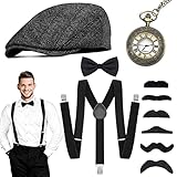 kostüm herren jga 𝙍𝙚𝙩𝙧𝙤-𝘿𝙚𝙨𝙞𝙜𝙣: Die 20er Jahre Accessoires sind voller Vintage-Geschmack und auffällige Designs bringen Sie zurück in die 1920er Jahre. Das Kostümzubehör ist für die meisten Männer geeignet, lässt Sie sanft und elegant aussehen und bringt Ihnen einen Retro-Look