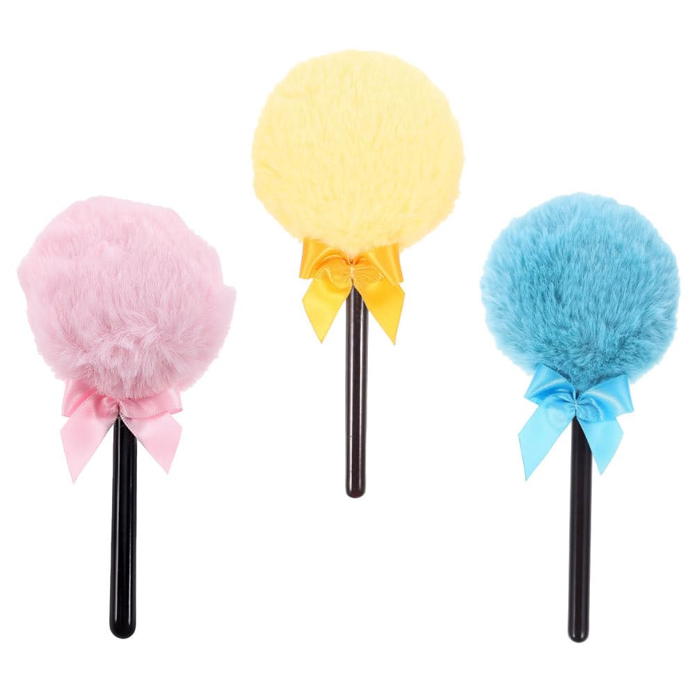 Ipetboom Lollipop Handle Powder Puff for Body Powder: 3pcs Soft Makeup Puff for Setting Loose Dusting Blender - Washable Cosmetic Applicator