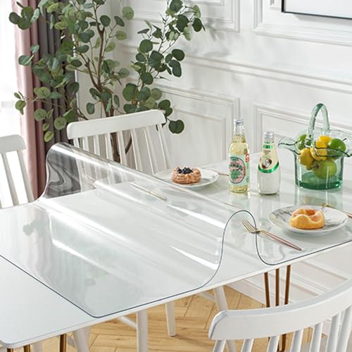 Large Clear Transparent Desk Mat Waterproof Non Slip Edges Table Protector for Office Home School 75cm x 120cm