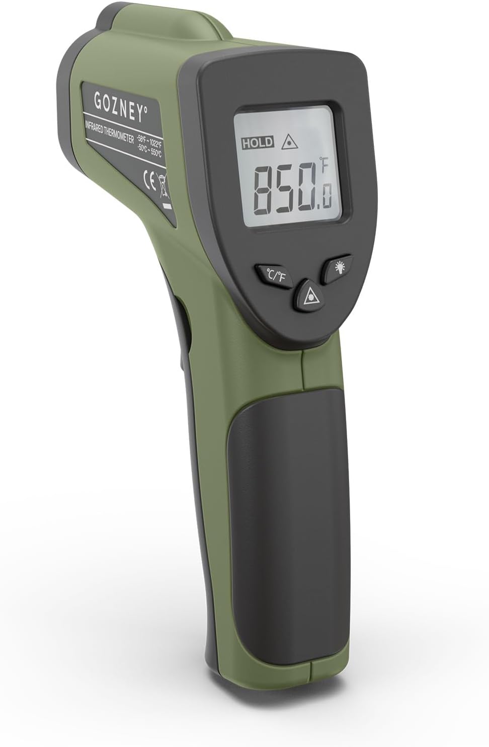 Infrared Thermometer - Built-in Laser Thermometer with LED Screen - 9V Battery Included - Celsius and Fahrenheit - Pizza Oven Accessories