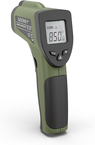 Gozney Termómetro infrarrojo  Termómetro láser integrado con pantalla LED  Batería de 9 V incluida  Celsius y Fahrenheit  Accesorios para horno de