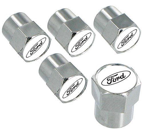 Ford Logo Valve Cap Covers (White)