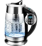 OVENTE Electric Glass Kettle Hot Water Boiler 1.8 Liter BPA Free - 1500W w/Stainless Steel Infuse...