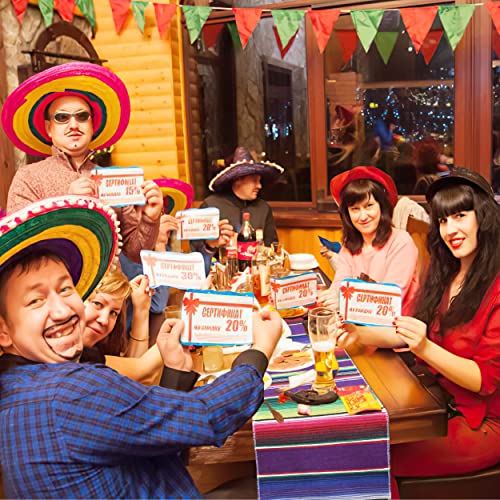 Humorous.p Mexican Table Runners 6 Pack，Rainbow Colors Serape Table Runner 14 X 108 Inch For Mexican Taco Fiesta Party Decorations #TOP5