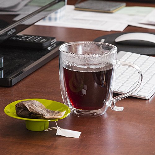 image for Primula Double Wall Glass Mug and Tea Bag Buddy – Temperature Safe 1