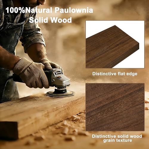 Image of 36 Inch Floating Shelves, Set of 2 Deep Floating Shelves 12in Depth, Floating Shelves Long Heavy Duty Wood Shelves for Wall, Solid Wood Rustic Walnut Finish