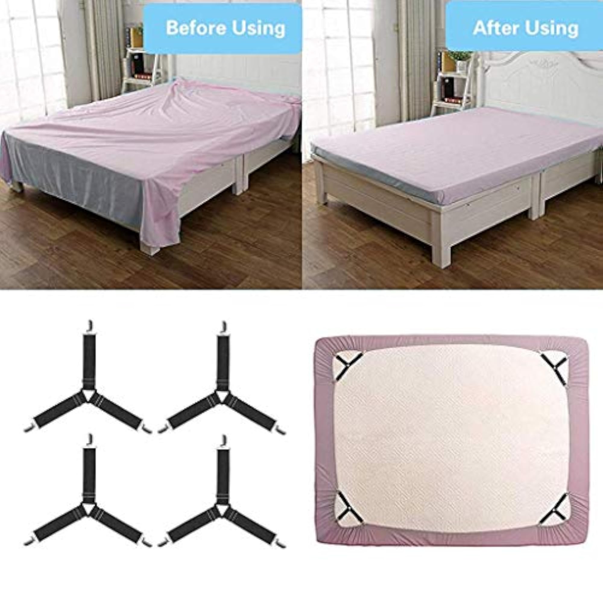 Adjustable Triangle Clips Bedsheet Holder Straps