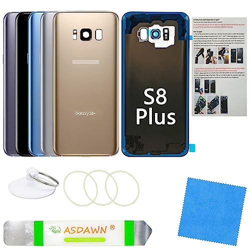 Galaxy S8+ Back Glass Replacement Cover With Pre-Installed Camera Lens + All The Adhesive + Installation Manual + Repair Tool Kit For Samsung Galaxy S8 Plus Sm-G955 All Carriers (Maple Gold) #TOP28