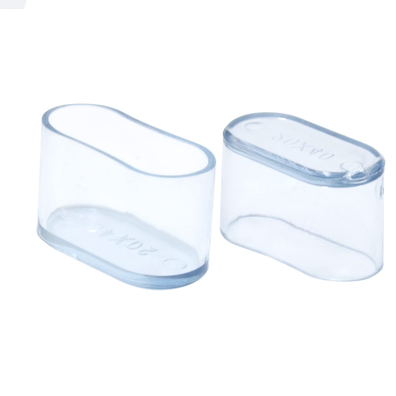 Flyshop Stuhlbeinkappen, PVC, oval 20 x 40 mm, Transparent | 8 Stück