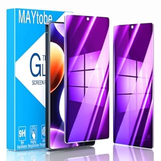 MAYtobe [2-Pack Privacy Screen Protector Designed for Samsung Galaxy S25 Ultra Anti-Blue Light Tempered Glass, Purple Anti-Spy, Eye Protection, Colorful Gradient